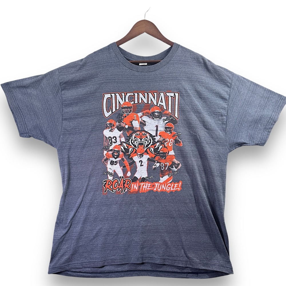 Suna Cincinnati Bengals Roar in the Jungle Men's T Shirt 2XL Gray NFL Football